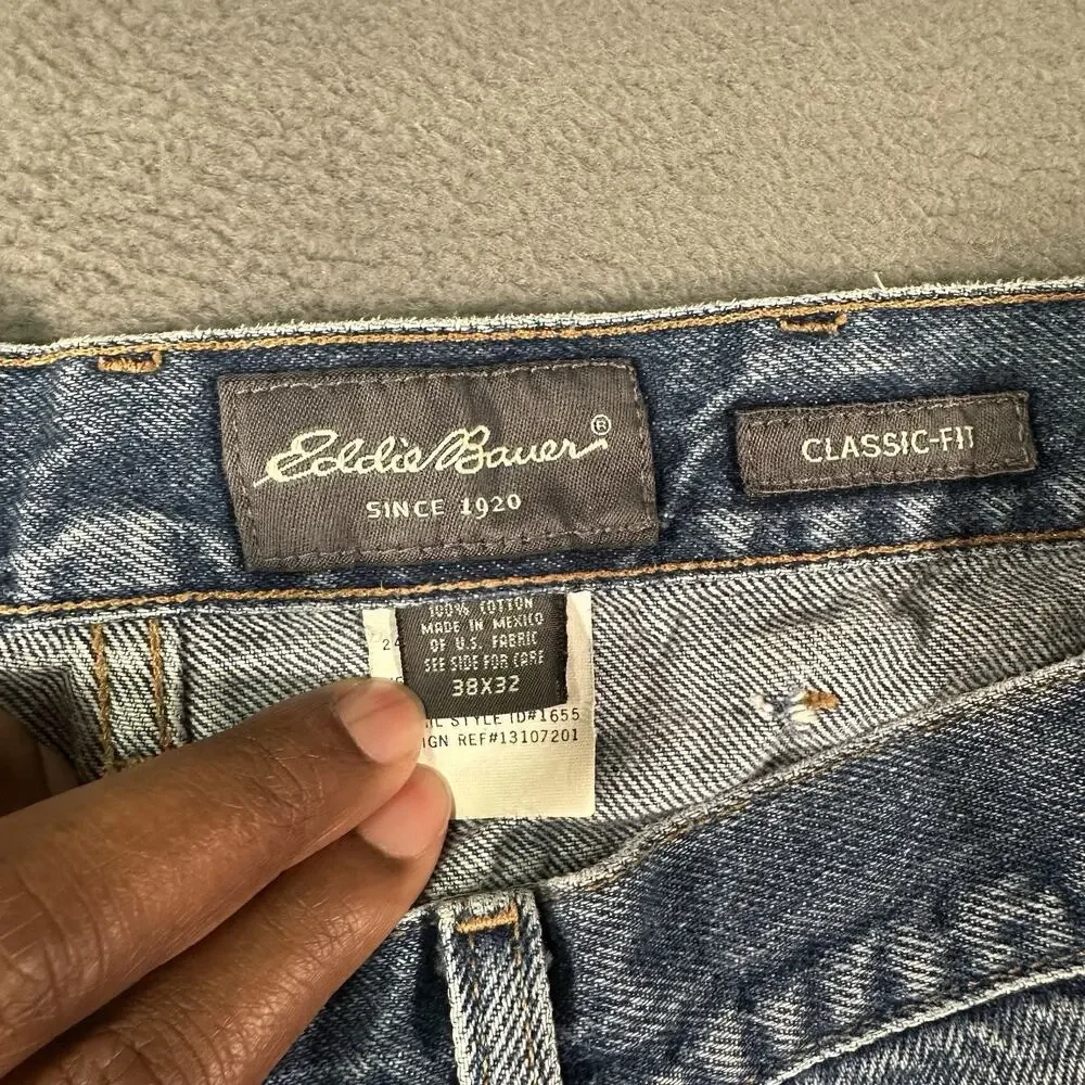 Eddie Bauer Jeans Blue Men 38x32 Classic Fit Straight Y2K Denim Casual